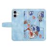 For iPhone 16 Case Flower Pattern PU Leather Phone Cover with Card Slots