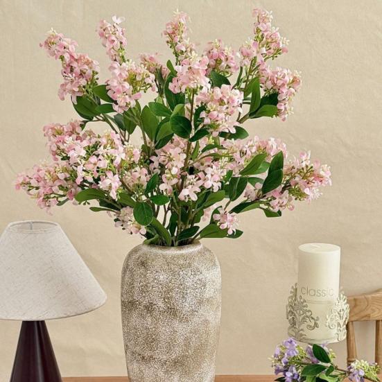 Lilac Delphinium Artificial Flower Realistic Long Stem Fake Lilac Floral Arrangement for Table Centerpieces Home Kitchen Wedding