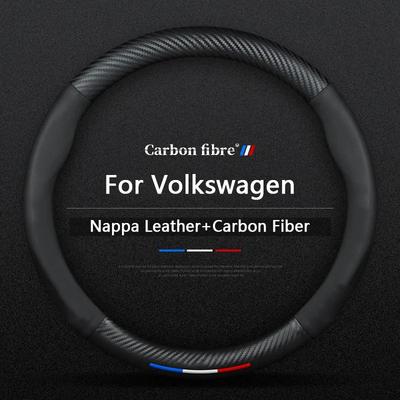 Автомобильный чехол на руль из углеродного волокна и кожи для VW Volkswagen Golf 6 GTI R MK6 Polo Scirocco Passat CC Magotan Touareg Arteon