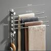 Держатель для полотенец для ванной комнаты, настенный, вращающийся, многофункциональный, для полотенец, для задней стенки шкафа, для кухонных инструментов, для организации полок
