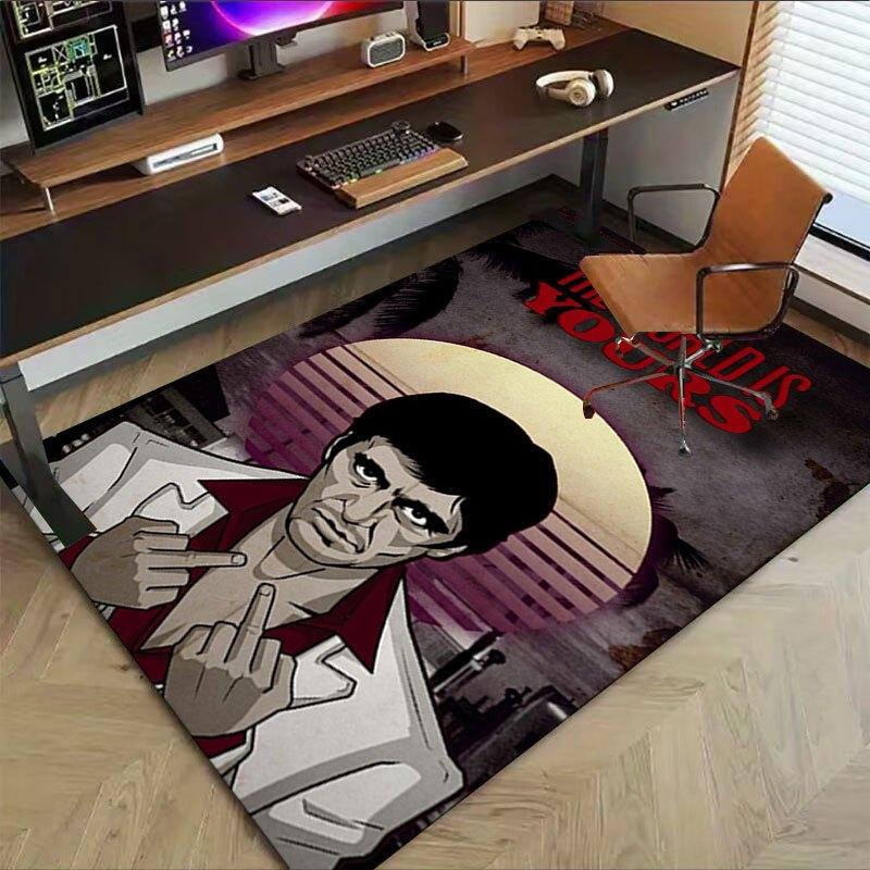 1 шт. Коврик для офисного кресла Scarface, Мягкий, Удобный, Всесезонный, Идеально подходит для дома, спальни или офисного декора, Идеальный подарок для