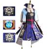 Kamisato Impact Genshin Ayaka Cosplay Womens Full Dress Folding Fan Set Wig
