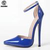 JiaLuoWei 18CM Extreme High Heel Ankle Straps Sexy Shoes Pumps Size 36-46