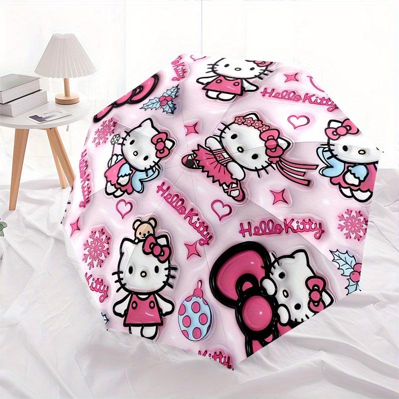 1pc Hello Kitty Winter Wonderland Umbrella with Plastic Handle,Suitable for All Seasons Home Travel Outdoor UmbrellaSanlio043