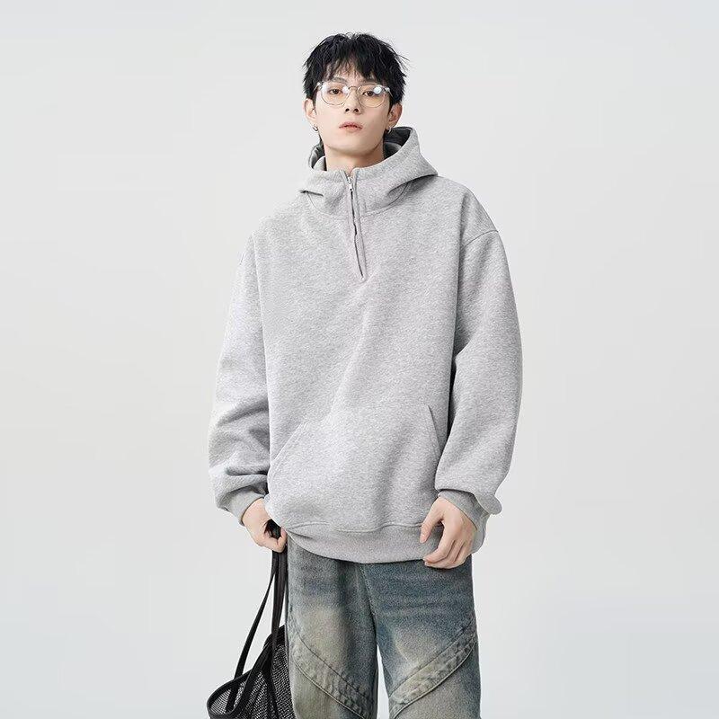 Осень-зима Новая куртка-свитшот Cleanfit Half-Zip High Neck, мужской пуловер, свободный, модный, простой, серый топ