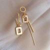 S925 Silver Needle Asymmetrical Korean Tassel Earrings for Women - Trendy AB Design