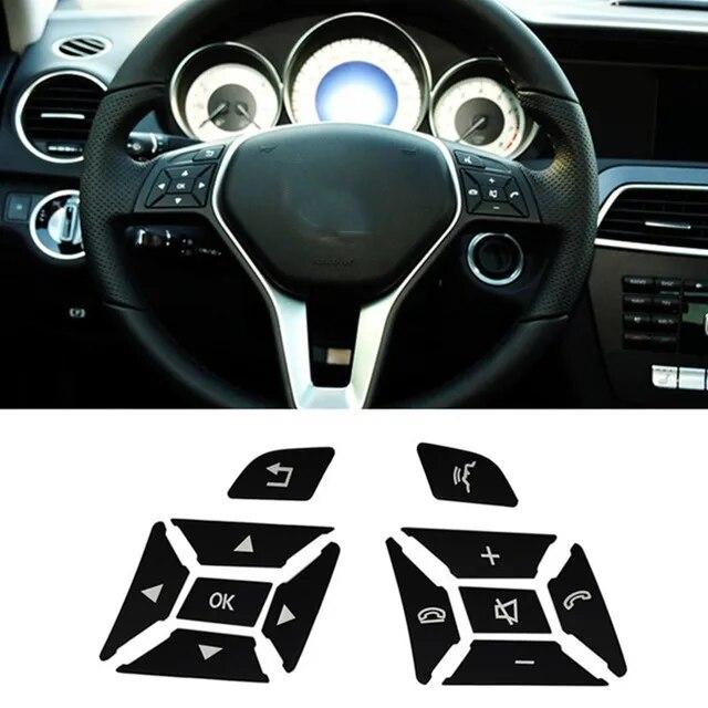 Наклейка на накладку на кнопку рулевого колеса, подходит для Mercedes Benz ABCE ML GL CLA GLA GLK SL SLK Class W176 W246 W212 W204