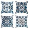 Blue And White Retro Pattern Home Decor Pillowcase Living Room Sofa Polyester Cushion Cover With Zipper