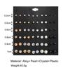 30Pairs Simple Fashion Pearl Bead Diamante Crystal Earrings Ear Stud Set