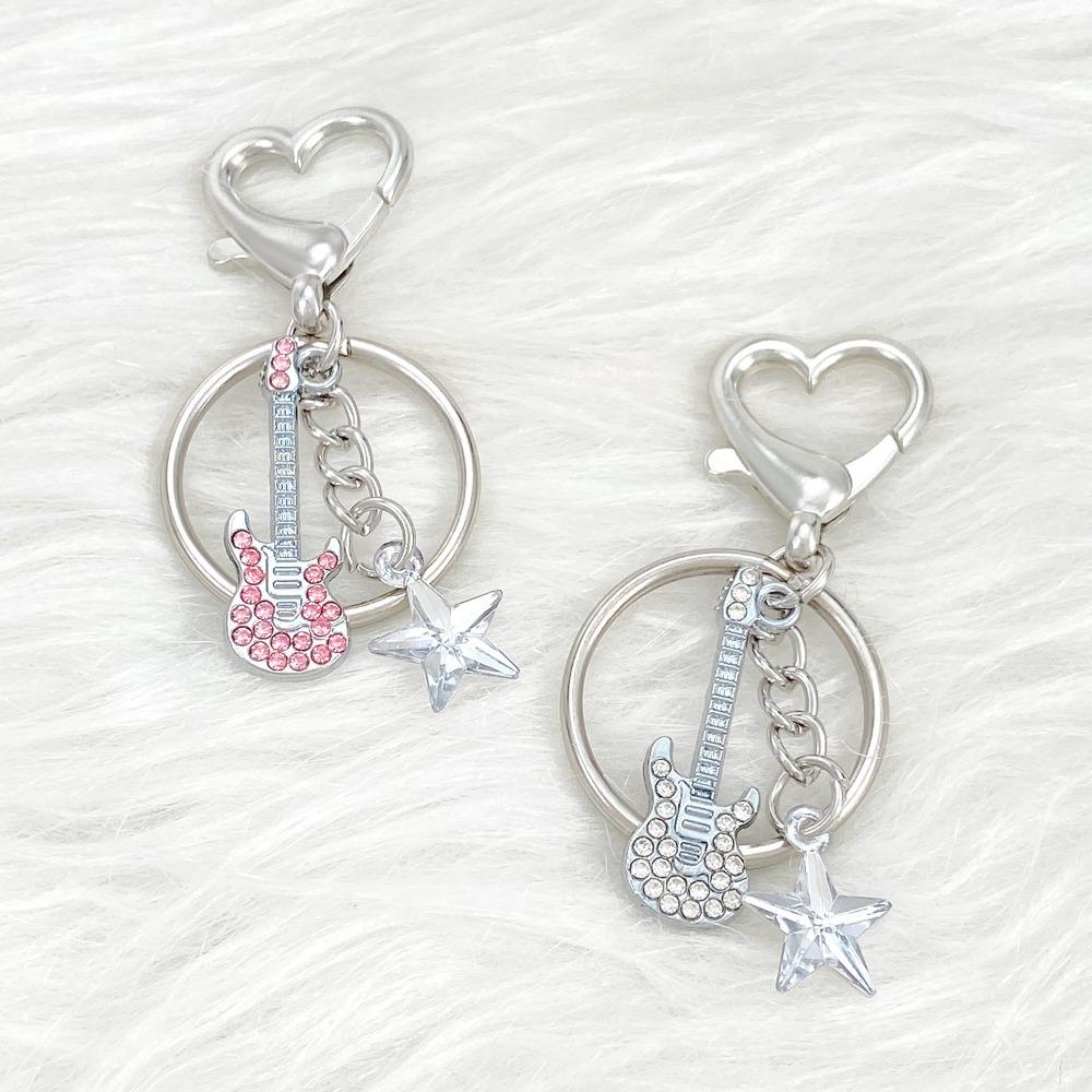 Guitar Guitar Key Chain Y2k Musical Instrument Keychain Guitar Keyring Couple Gift