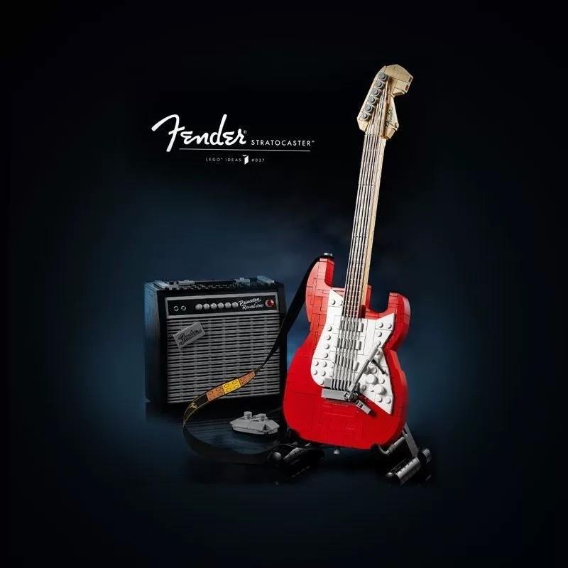 Имитация электрогитары Fender Stratocaster, набор строительных блоков, модель, детская игрушка для творческой игры «сделай сам»