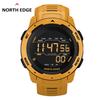 NORTH EDGE Mars Мужские цифровые часы Мужские спортивные часы Водонепроницаемые 5 бар Шагомер Калории Секундомер Ежечасный будильник