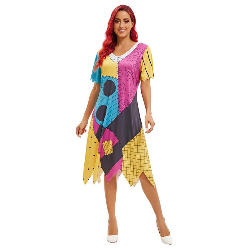 Костюм на Хэллоуин Рождество Ночь Ужасов платье Салли наслоенный косплей