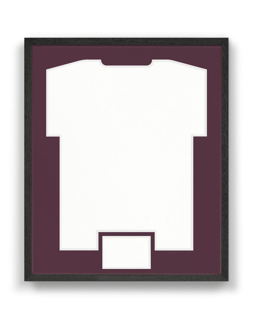A sports jersey clip frame with a window - with a place for an autograph