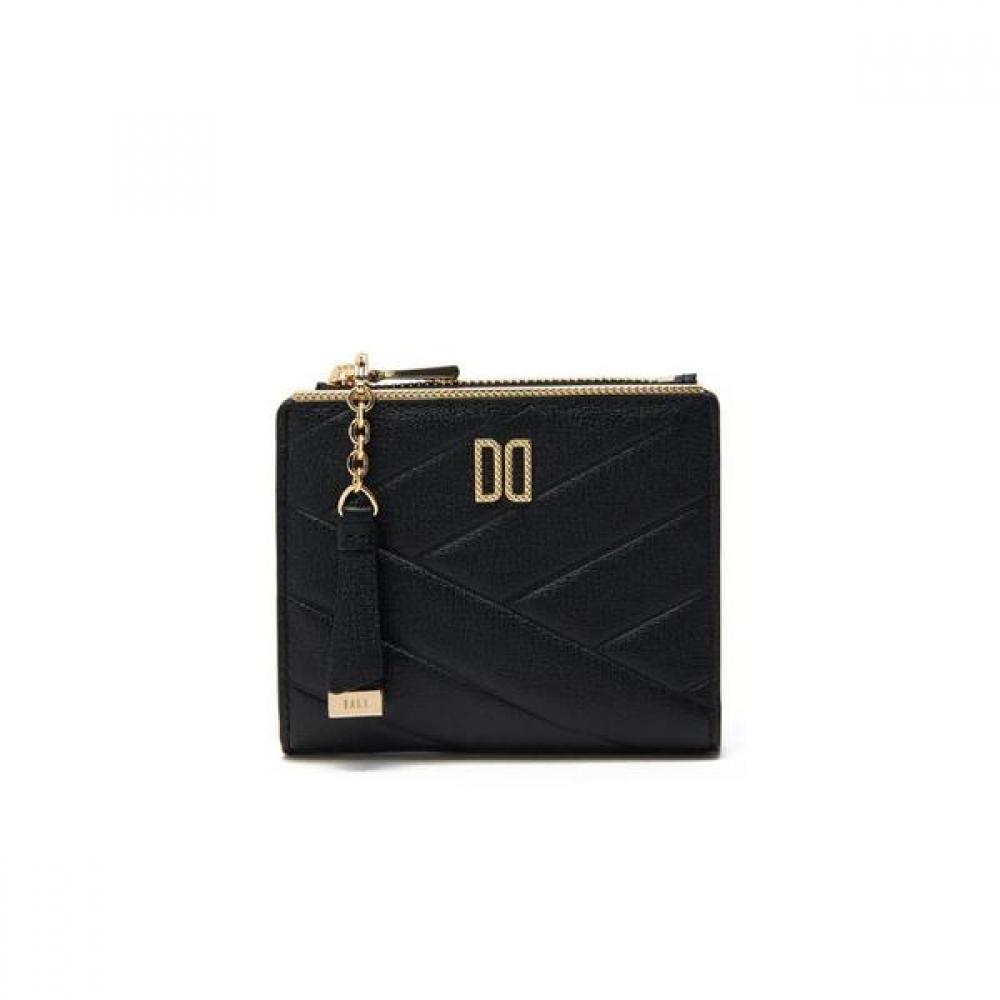 Daks Black Zip Around Wallet Gold Dd Carlisle Pattern