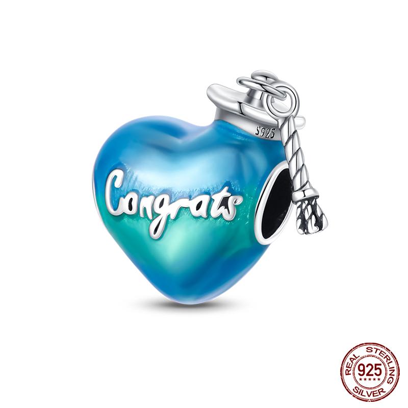 Copper Graduation Season Series Colored Owl Bachelor'S Hat Charms Beads Fit Qikaola Original Bracelets Diy Jewelry