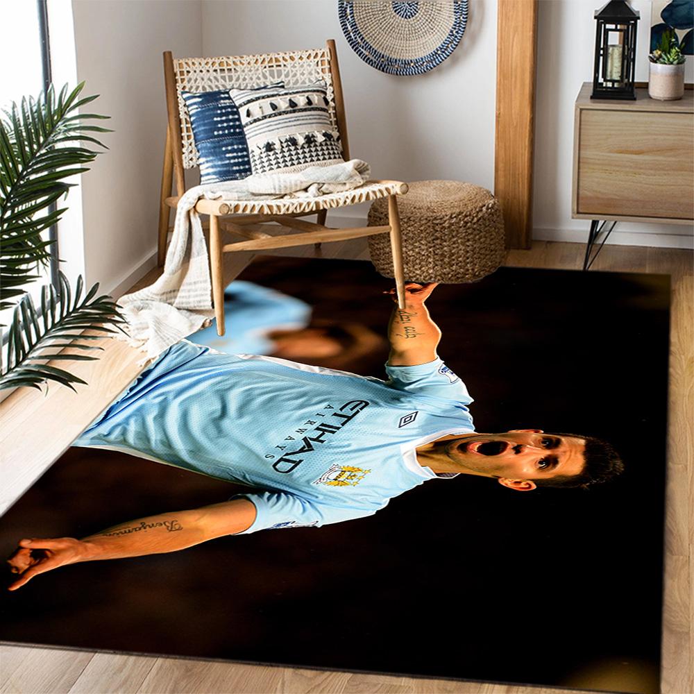 Dynamic Soccer Player Artwork Carpet Suitable for Balcony Decorate room Kitchen Playrooms Antislip Carpet Decorate Offices Wedding Party Gift