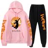 Volleyball Boy Hoodies Pants Sets Anime Suit Sweatshirt Streetwear Men Women Pullover Suit Tracksuit Sportwear Spring Autumn