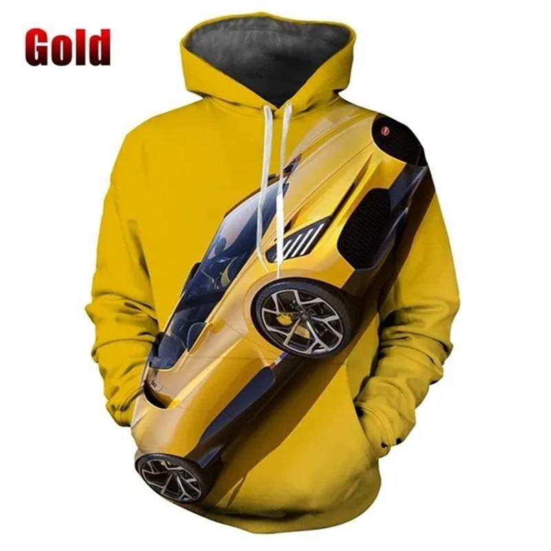 3D-печать серии Super Car Графические толстовки для мужчин Модные свободные свитера большого размера Толстовки Топы Sudaderas Para Hombres
