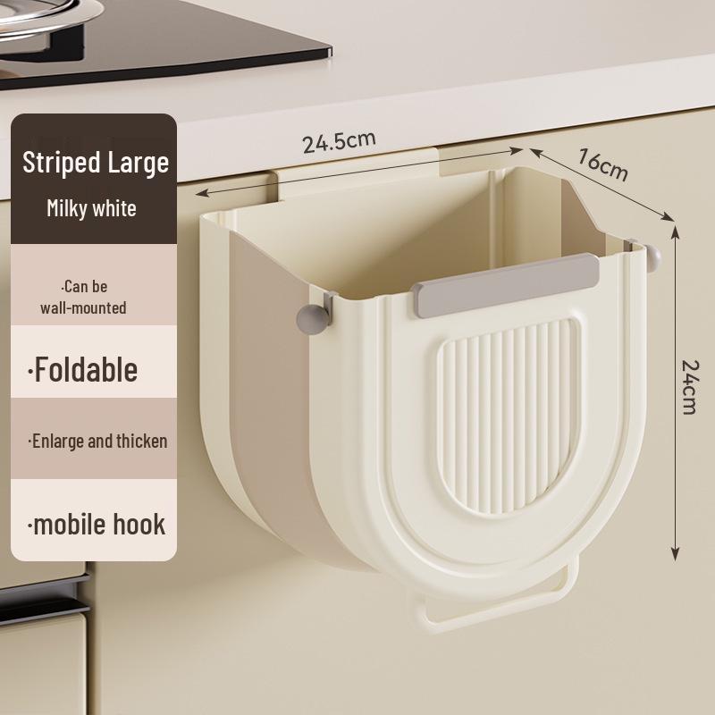 Foldable Wall-Mounted Kitchen Trash Can with Large Capacity