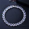 Elegant European and American Zircon Platinum Bracelet