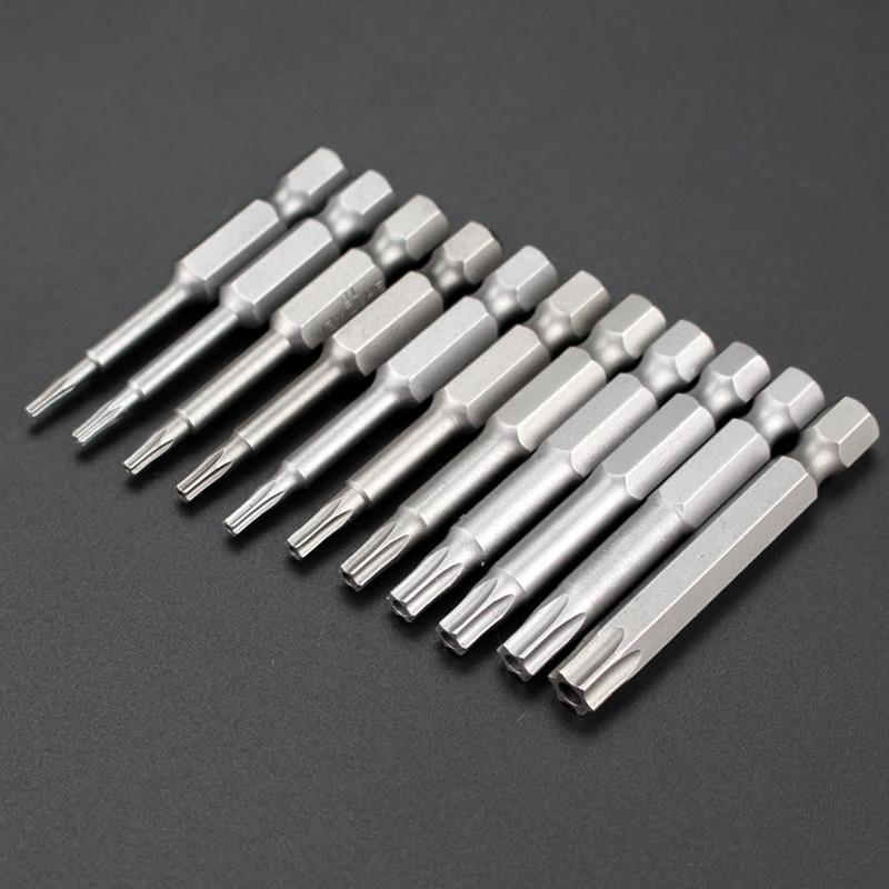 Магнитная 50-мм отвертка-звездочка и набор шестигранных бит для электродрелей