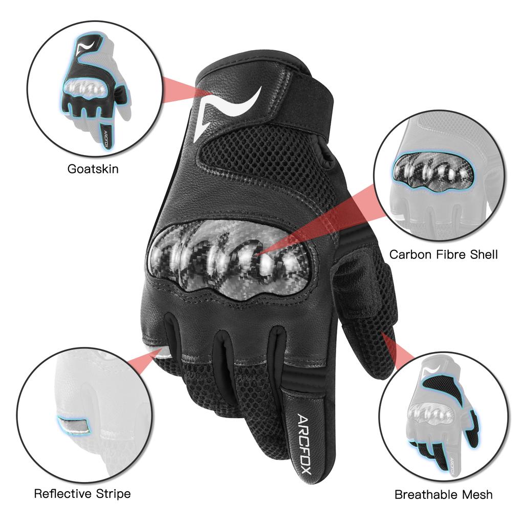 Кожаные мотоциклетные перчатки для KTM Harley Husaberg Polaris RZR Carbon Hard Shell Защитные перчатки для мотокросса Мужские внедорожные перчатки