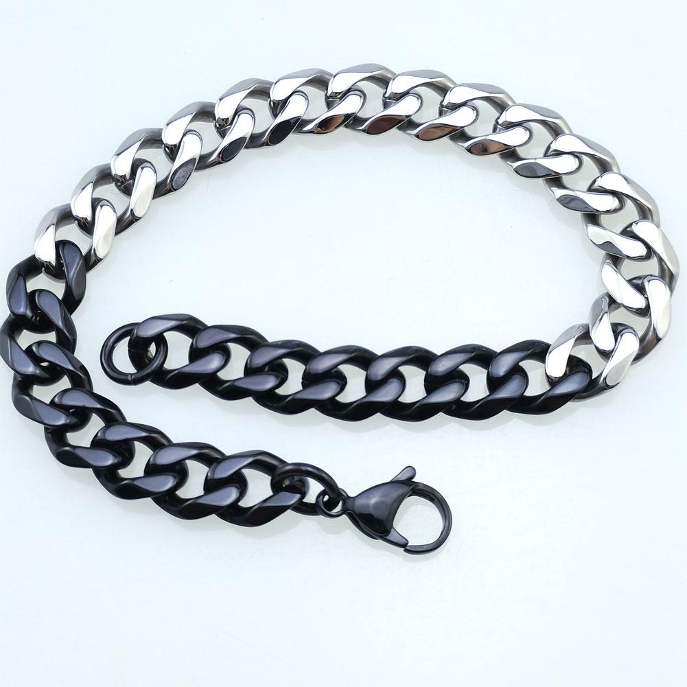New 316L stainless steel black and Primary color dual Hip hop bracelet anklet