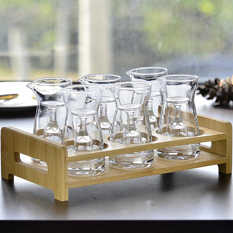 Стеклянные винные бокалы со шкалой, современный простой бытовой стеклянный разделитель вина, рюмки, барные наборы, бокалы для отеля Moutai, сгущенное вино