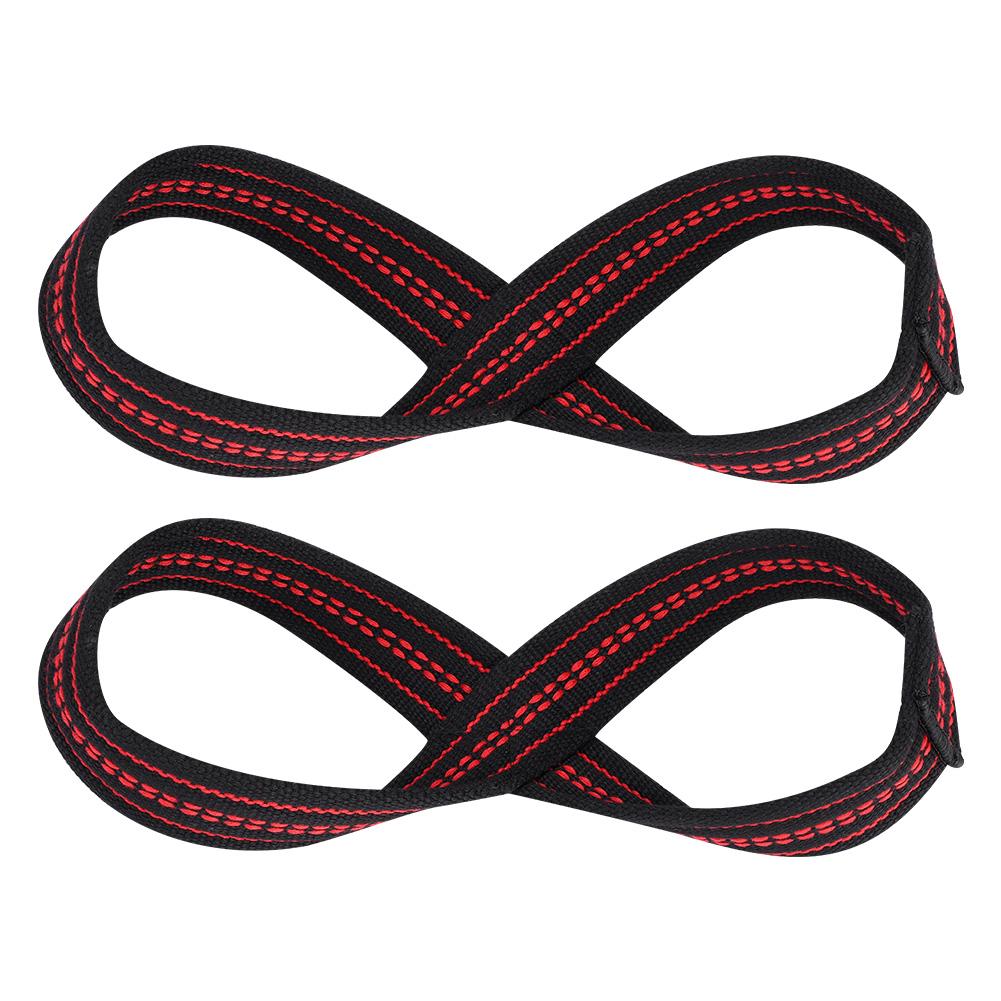Soft Nylon and Spandex Figure 8 Weight Lifting Straps Gym Training Support Hand Protective Sleeves (M)