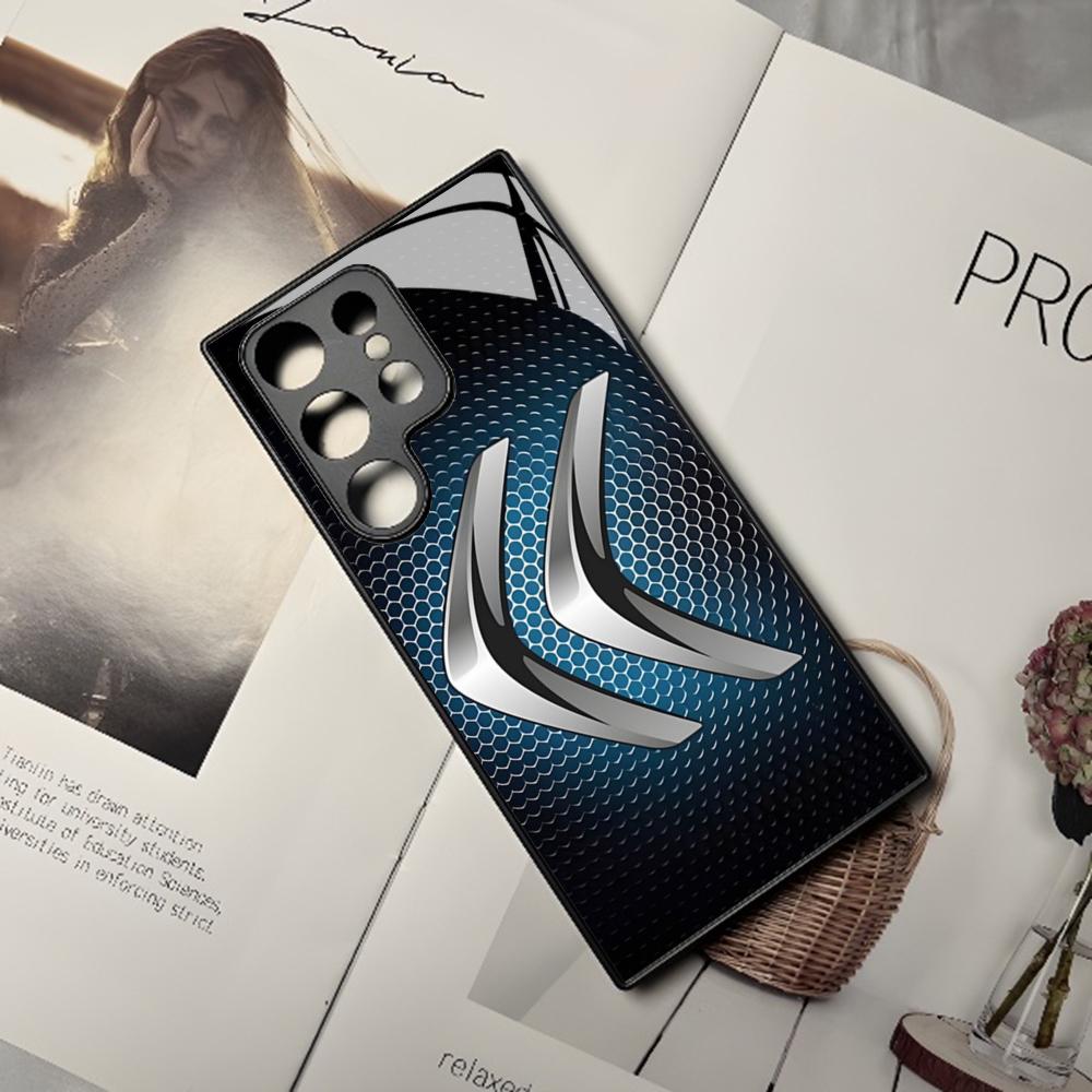 Fashion Sports Car Citroen Phone Case For Samsung Galaxy S24 S23 S22 S20 S21 Note20 Ultra Plus Fe Colored Silver Cover