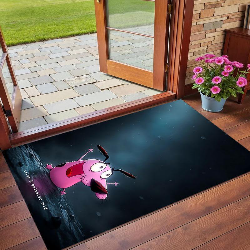 Crystal Velvet Rug Soft Non Slip Indoor Floor Mat Home DecorCourage the Cowardly Dog
