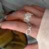 Кольцо Buccellati с цепочкой "Ветер", ажурное, полое, женское, французский дизайн, кольцо на указательный палец