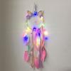 Розовая цветочная корона единорога Dream Catcher со светодиодным датчиком мечты
