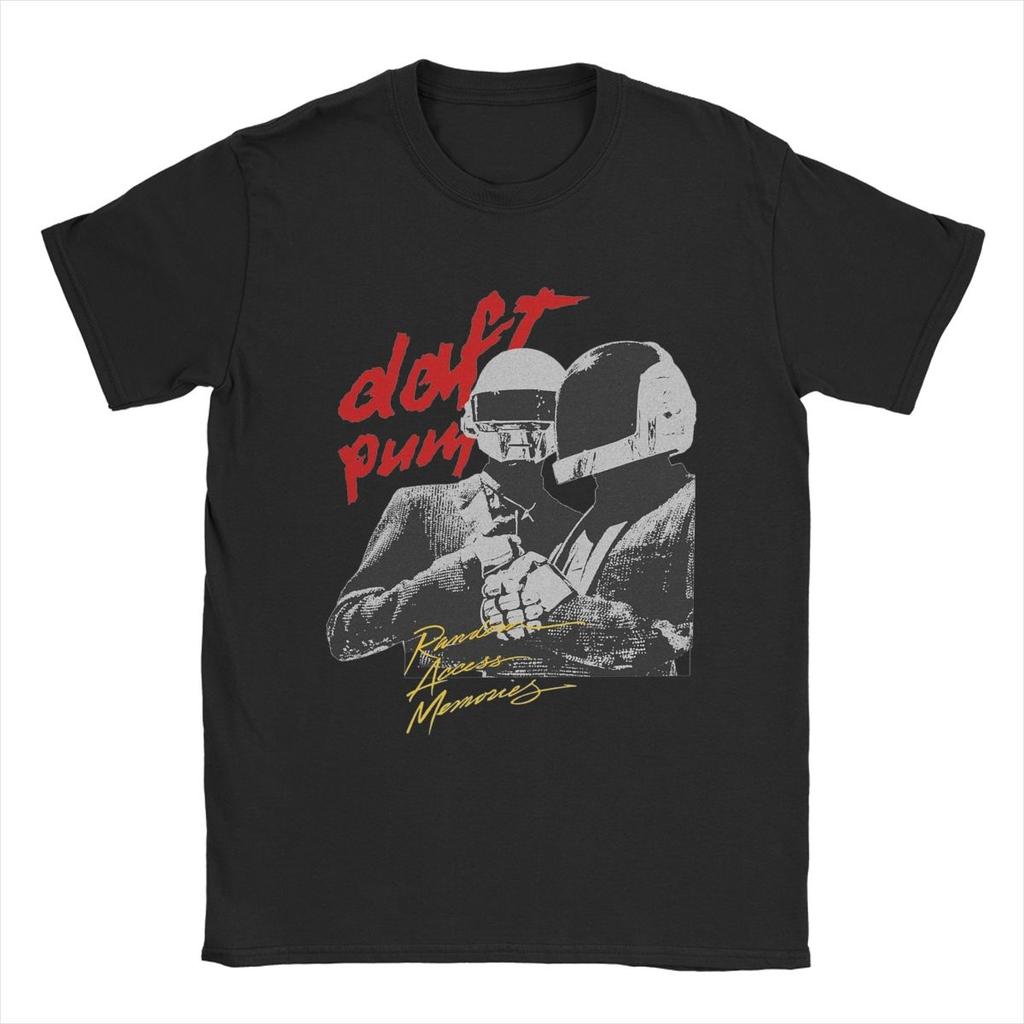 Футболки Daft Punk Мужские винтажные футболки из 100% хлопка Футболки с круглым вырезом Футболки с коротким рукавом Одежда Идея для подарка