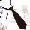 Однотонный галстук в стиле колледжа для девочек, 23 см - модный школьный аксессуар JK