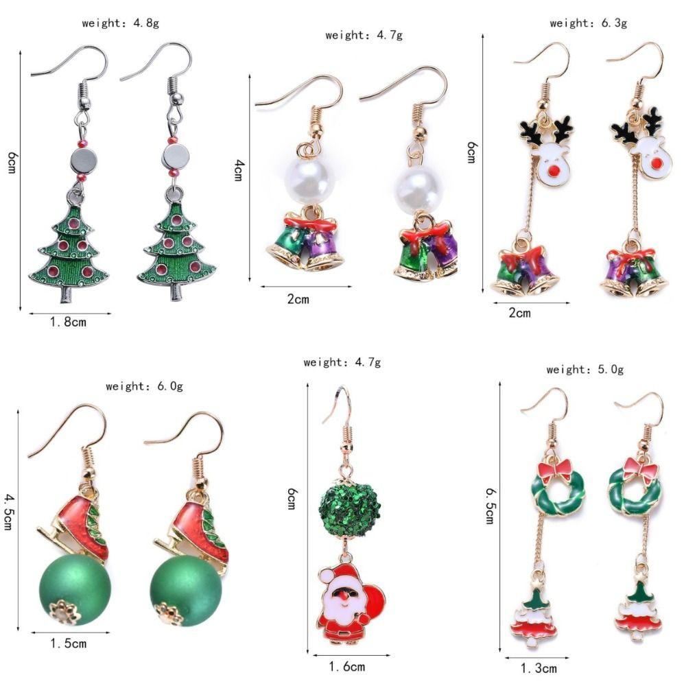 Pearl Christmas Earrings Set Bell Christmas Bell Pendant Cute Christmas Tree Dangle Earrings Gift