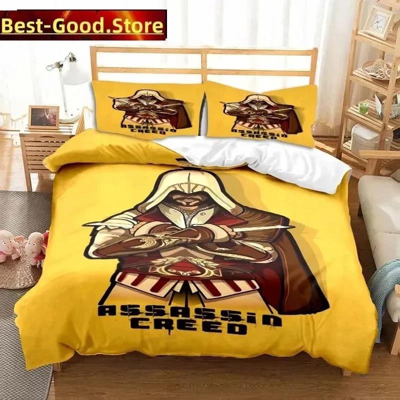 Модный Игровой Набор Постельного Белья A-Assassins Creed С Принтом Комплект Постельного Белья С Наволочкой Пододеяльником Мягкий Односпальный Двуспальный Queen Super King Размера