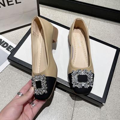 2024 новая юбка с универсальными штанинами, длинные, нишевый дизайн, женские одинарные туфли, жареные уличные, высокая цена, верхняя одежда, квадратная обувь