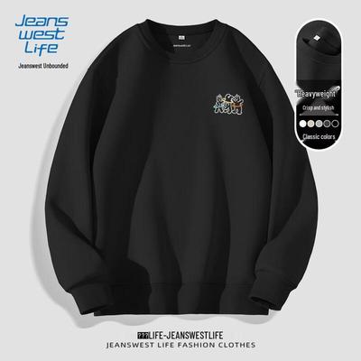 JEANSWEST LIFE Мужской свитшот с круглым вырезом свободного кроя с графикой танцующего медведя JZS