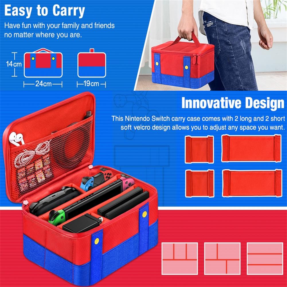 Большой защитный чехол для переноски, дорожная сумка для хранения, совместимая с контроллером Nintendo Switch Oled Console Pro