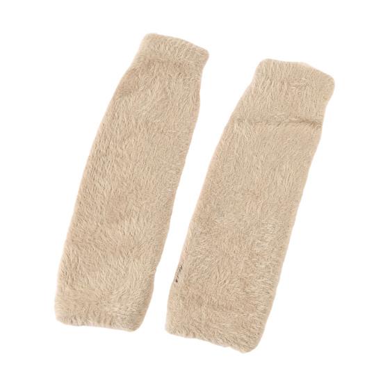 1 пара осенне-зимних перчаток с полупальцами, вязаные из искусственного меха, высокоэластичные, нескользящие, нарукавники, однотонные, сохраняющие тепло, ветрозащитные нарукавники