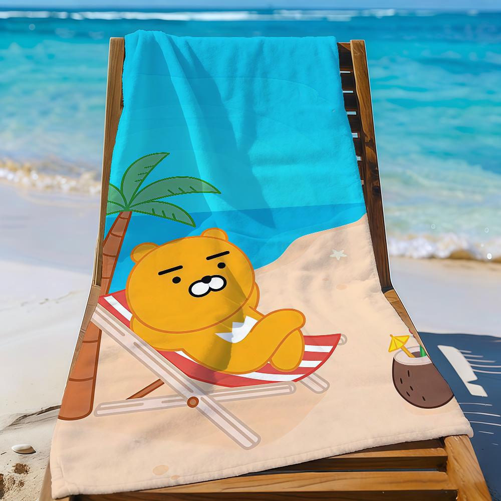 Милое K-KAKAO F-FRIENDS Полотенце Спортивное Быстросохнущее Для Путешествий Кемпинга Песозащитное Мягкое Легкое Большое Пляжное Полотенце