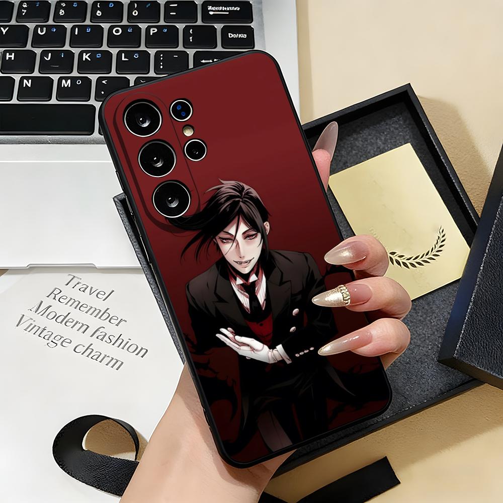 Чехол для телефона Черный дворецкий Для Samsung S26 S25 S24 FE S23 S22 S21 Plus S20 Ultra Note20Ultra Черный Мягкий чехол