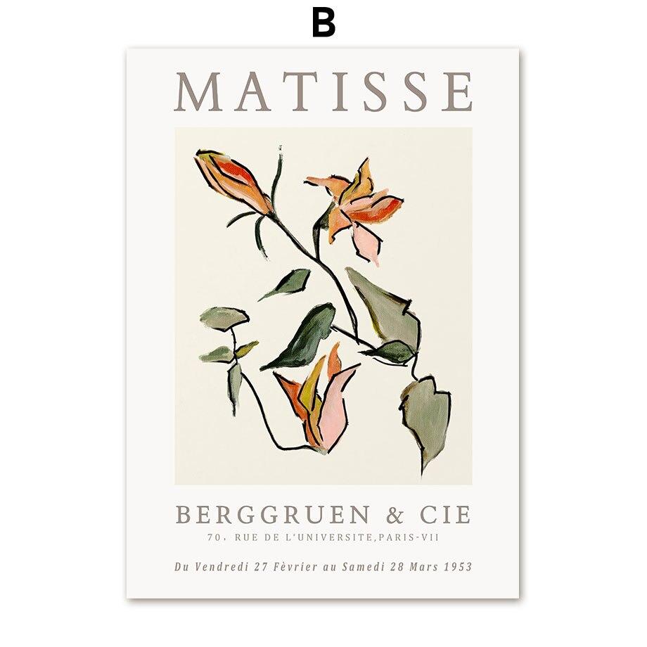 Retro Abstract Matisse Sexy Girl Flower Wall Art Canvas Painting And Prints Nordic PostersWall Pictures For Living Room Decor