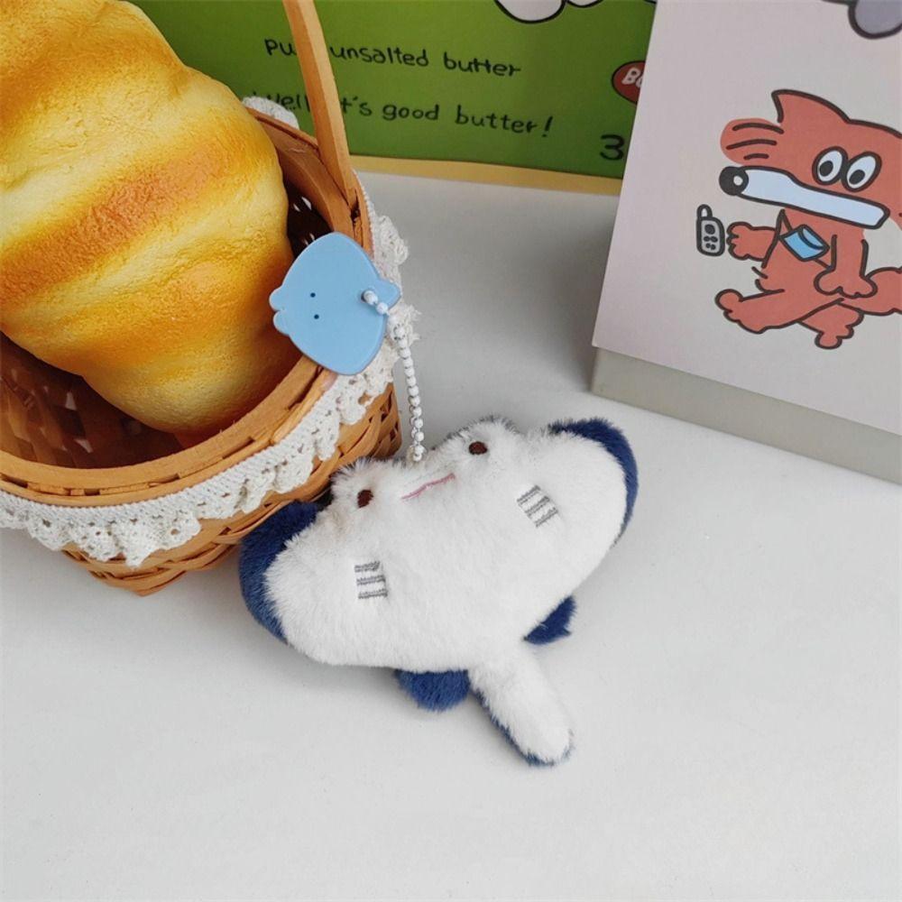 Ray Fish Plush Doll Keychain Plush Funny Fish Pendant Kawaii Marine Organisms Key Chain  Unisex