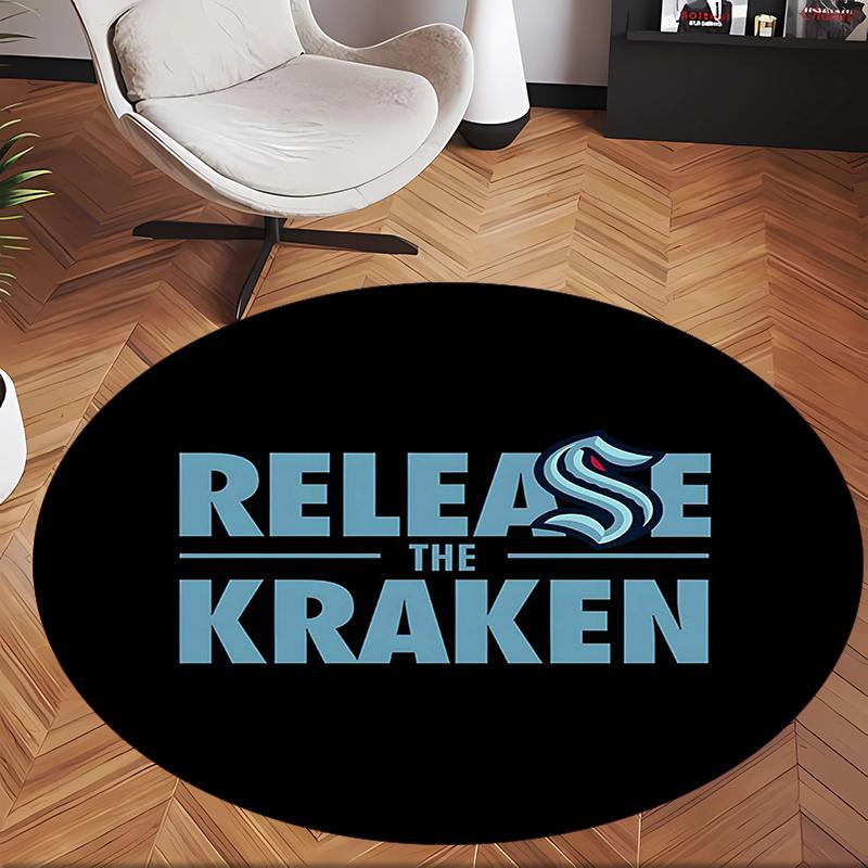 The Seattle Kracken (1) Round Office Rug Decorative Floor Rug for Office Bedroom Living Room and Home Space
