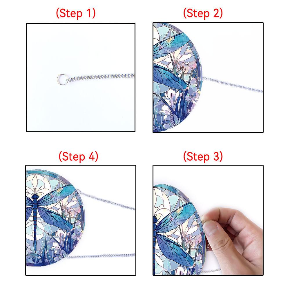 1pc Tree of Life Turtle Butterfly Dragonfly Acrylic Home Wall Decoration Chain Pendant Pendant