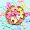Hanmade 23.2*31mm DIY Cream Bow Beads Perforated Pendant Acrylic Fashion Handmade Bowknot Candy Color