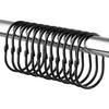 12Pcs Compact Glides Easily Hook Wear-resistant Shower Curtain Hooks Rings Household Supplies